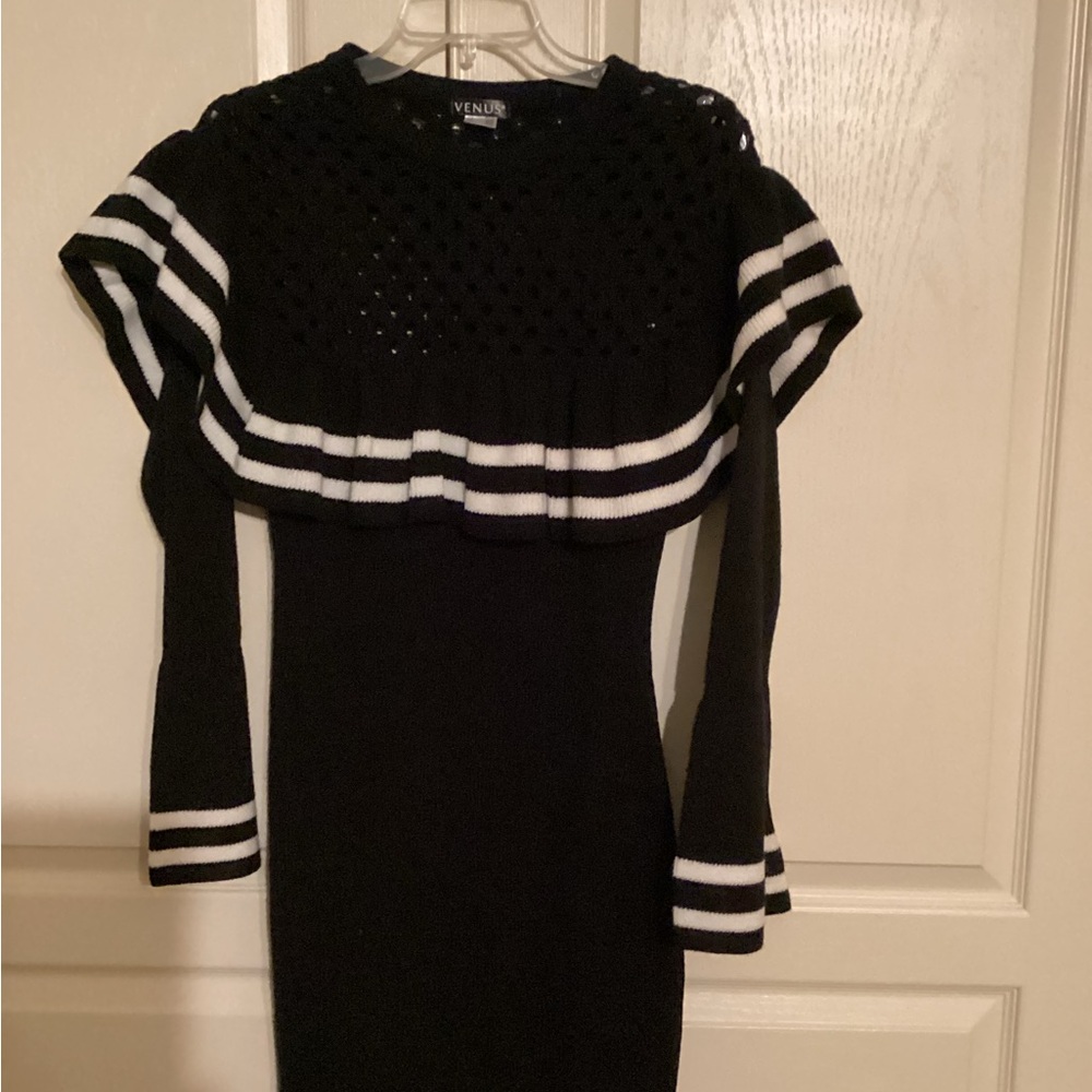 Black & white sweater dress